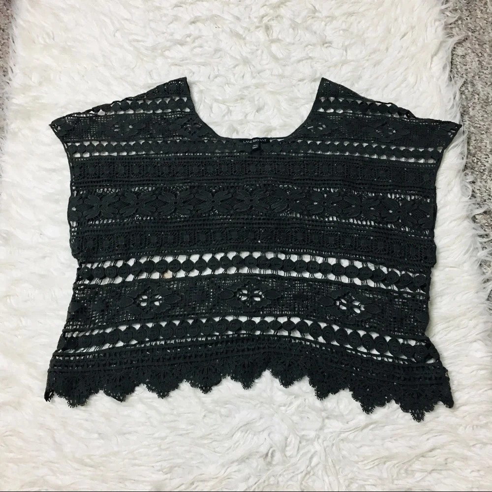 Lane Bryant Bohemian Crochet Olive Green Size 14 - Picture 9 of 13